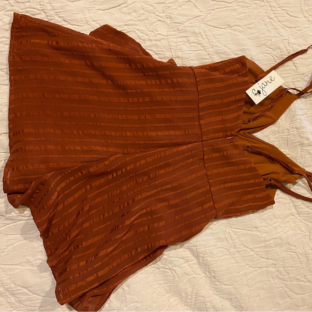 Blue Blush- Rust Romper, Size S